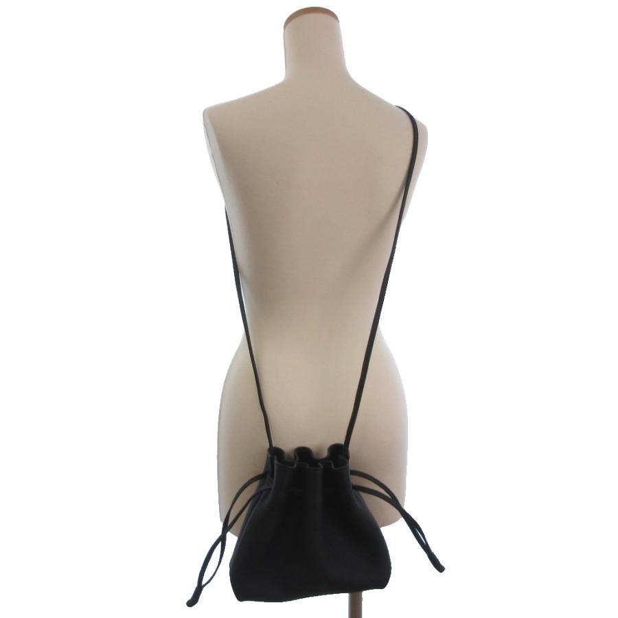 【中古】ボナベンチュラ ノア バッグ ショルダー シュリンクレザー ドローストリング 2way 黒 ブラック レディース ボナベンチュラ BONAVENTURA ノア バッグ ショルダー シュリンクレザー