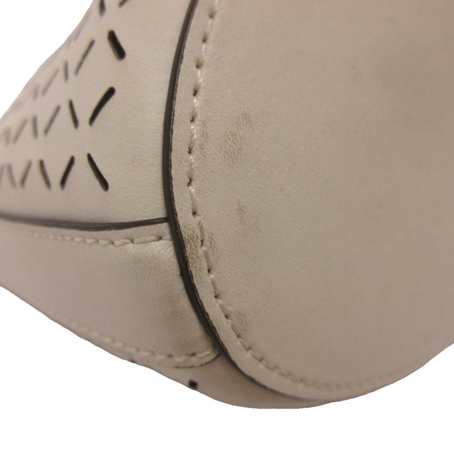 FURLA（フルラ） 巾着 ショルダーバッグ パンチング レザー 白