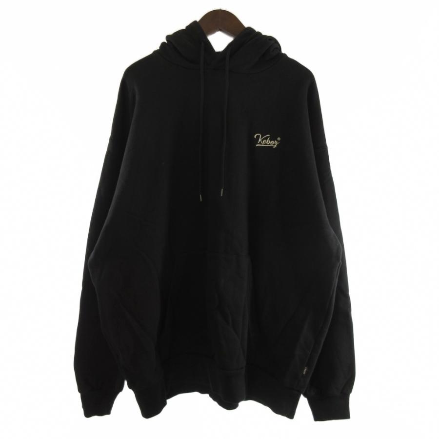 ケボズ Keboz パーカー フーディー 裏毛 プリント コットン 黒