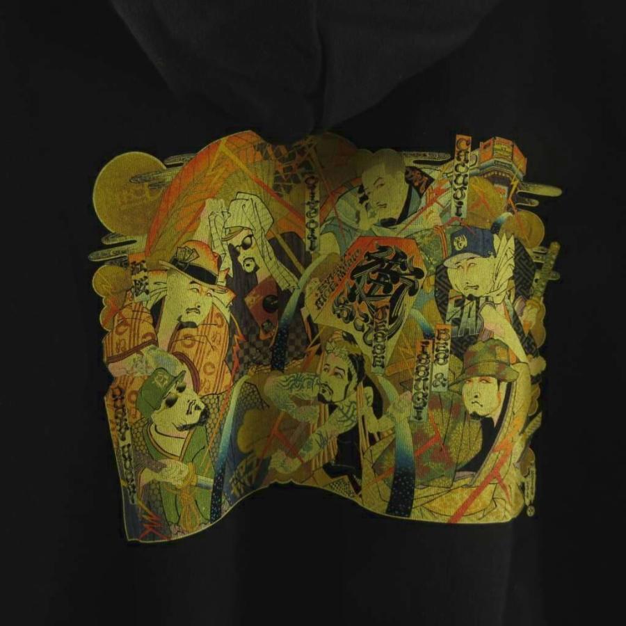 ケボズ Keboz パーカー フーディー 裏毛 プリント コットン 黒