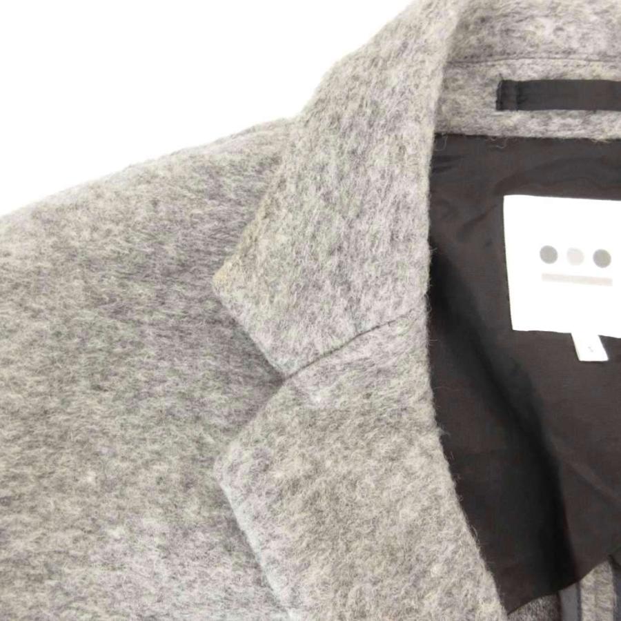 スリードッツ three dots チェスターコートメルトン 無地 S グレー /YJ