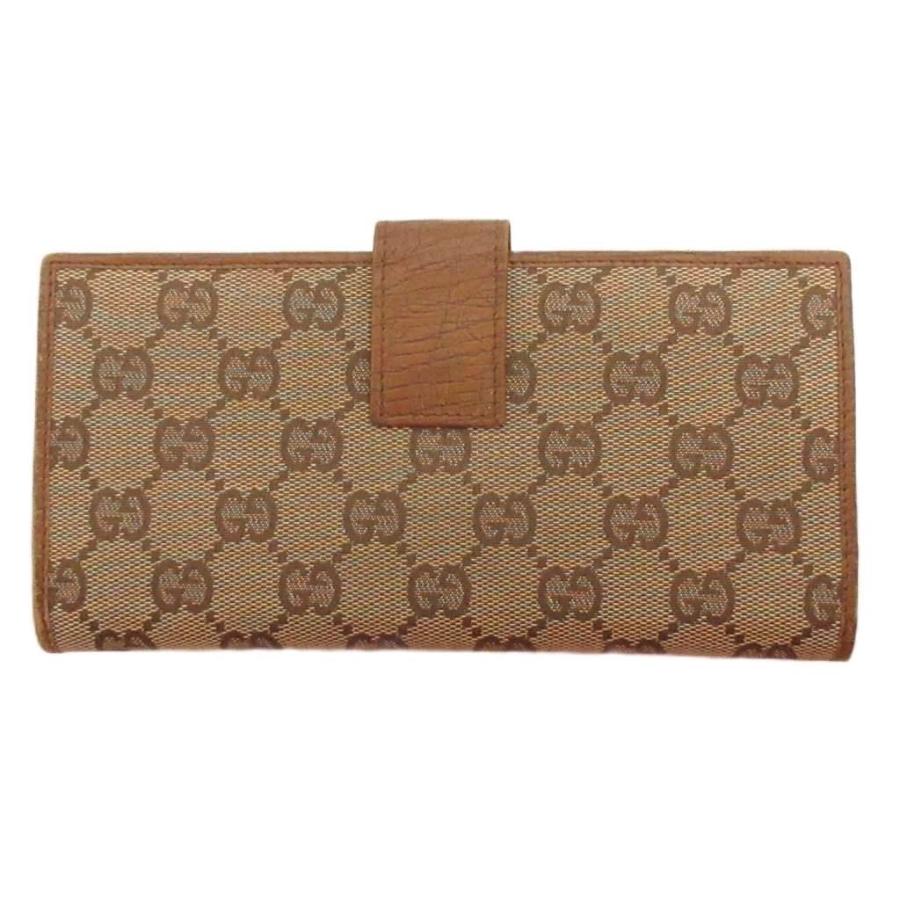 GUCCI(グッチ) 長財布 バンブー 112535 黒×ライトブラウン レザー GUCCI(グッチ) / GG柄/バンブー/長財布/キャンバス/BEG/総柄