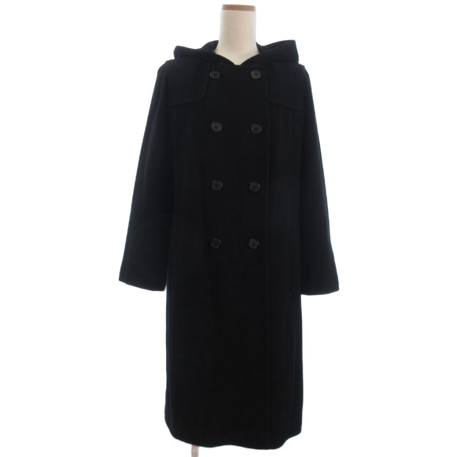 UNTITLED（アンタイトル） フーデッド ダブルコート ロング ウール 黒