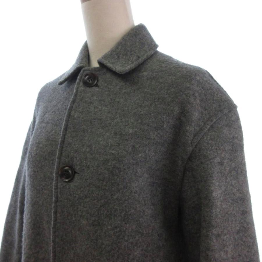 ダントン DANTON ウール ステンカラーコート ブークレー グレー 34