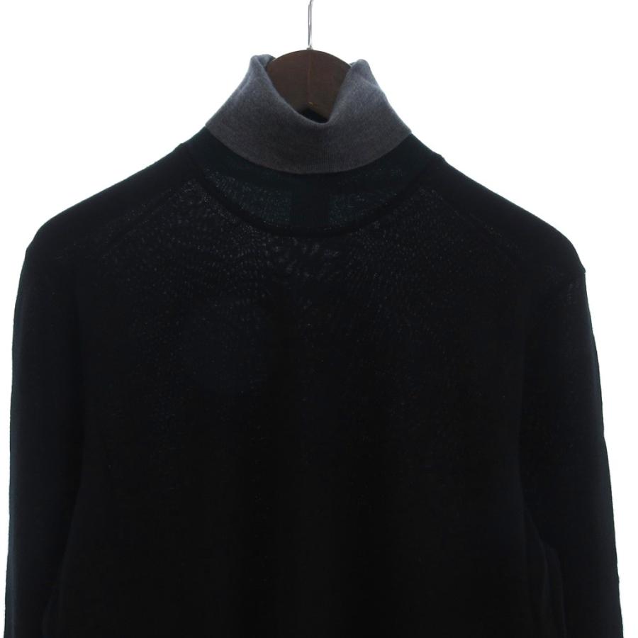 ヒューゴボス HUGO BOSS タートルネック ニット セーター ウール 黒