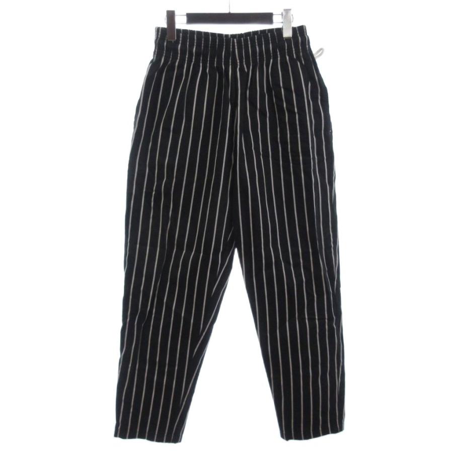 クックマン COOKMAN シェフパンツ ストライプ 黒 L メンズ : ブランド