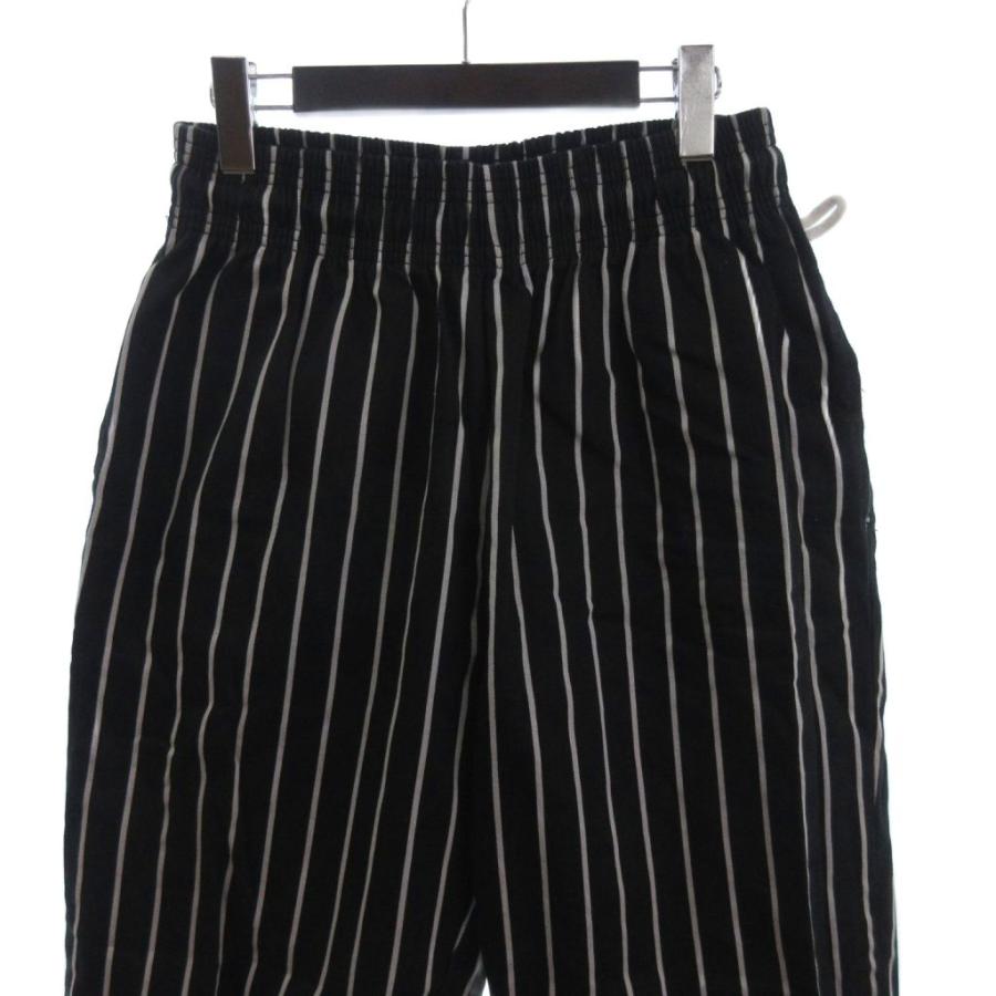 クックマン COOKMAN シェフパンツ ストライプ 黒 L メンズ : ブランド