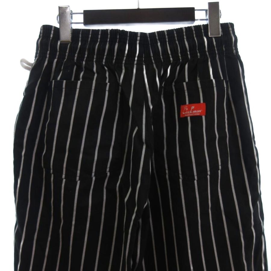 【美品】Cookman クックマン セットアップ ストライプ M ブラック 黒 クックマン COOKMAN シェフパンツ ストライプ 黒 L メンズ : ブランド
