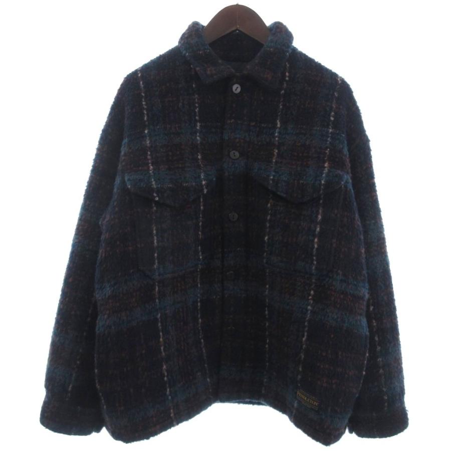 【中古】ペンドルトン PENDLETON 裏キルト チェック ジャケット カバーオール 中綿 ネイビー系 M メンズ ペンドルトン PENDLETON 裏キルト チェック ジャケット カバーオール