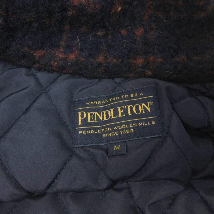 【中古】ペンドルトン PENDLETON 裏キルト チェック ジャケット カバーオール 中綿 ネイビー系 M メンズ ペンドルトン PENDLETON 裏キルト チェック ジャケット カバーオール