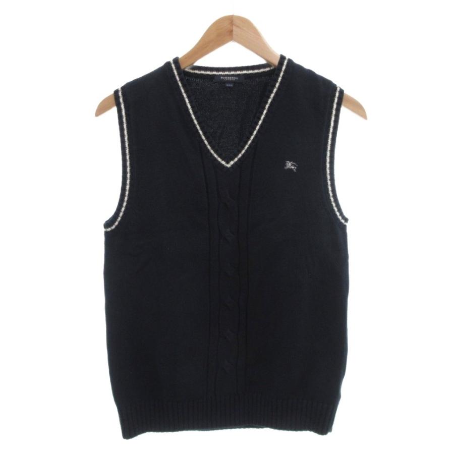 バーバリー ロンドン BURBERRY LONDON ベスト ニット 160A コットン V