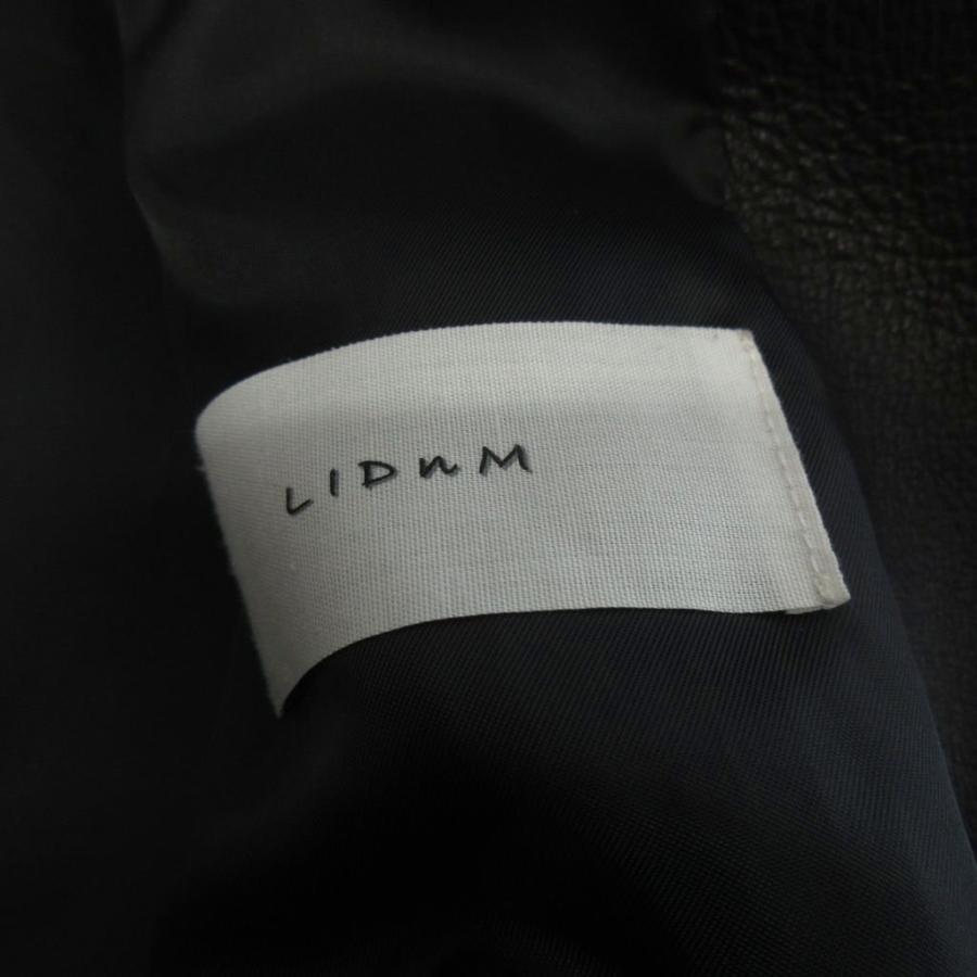 リドム LIDNM ラムレザー シングル ライダースジャケット 黒 M メンズ