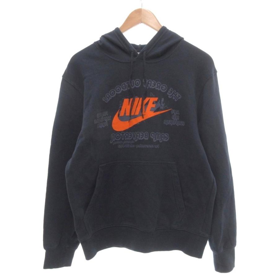 NIKE（ナイキ） 美品 パーカー フーディ 発泡プリント M 紺 ネイビー 