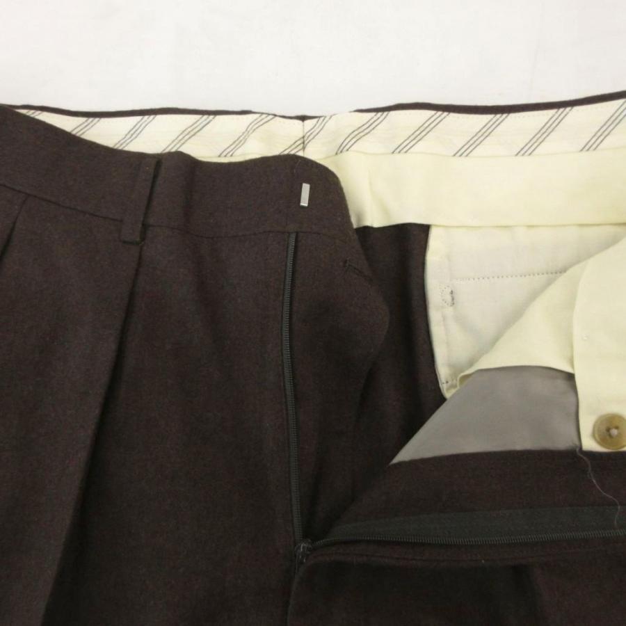 バーバリー ロンドン BURBERRY LONDON スラックス パンツ ウール 94 茶