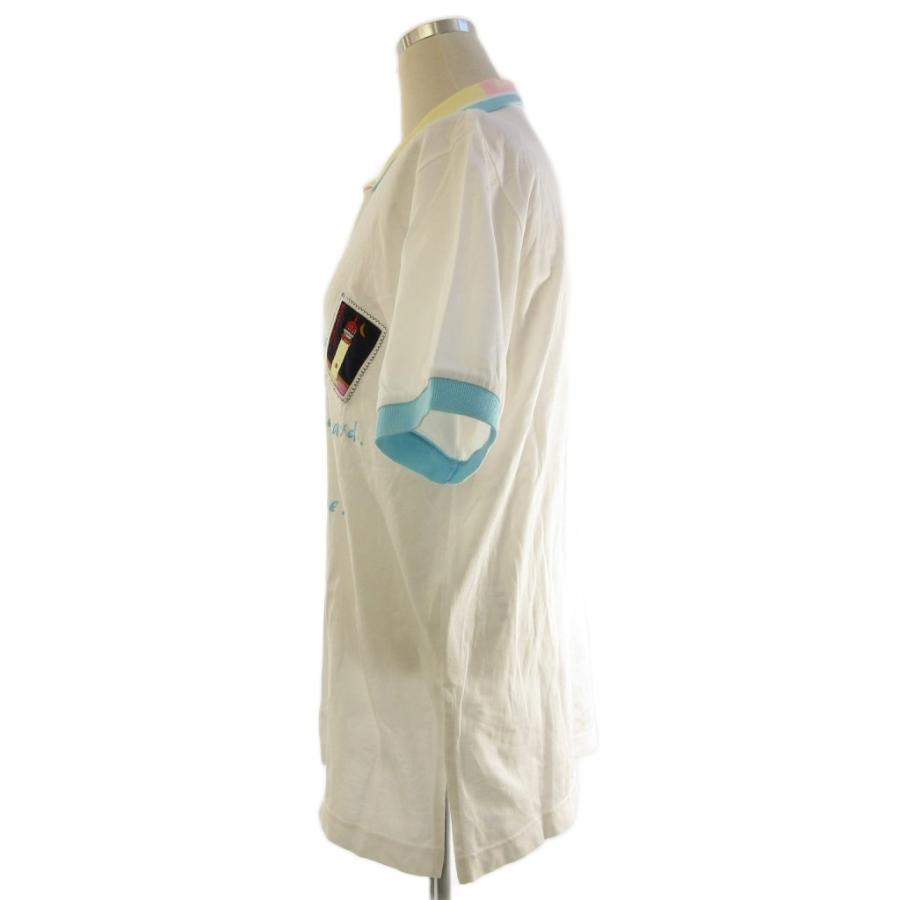 レオナールスポーツ LEONARD SPORT ポロシャツ 半袖 ワッペン 刺繍 白