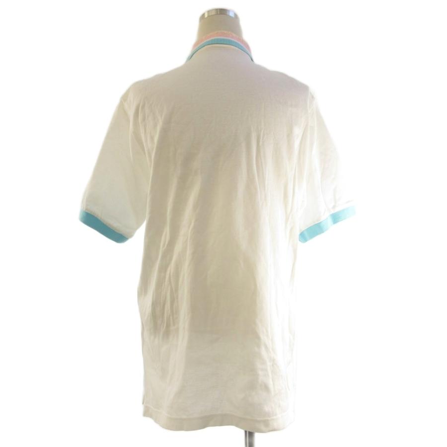 レオナールスポーツ LEONARD SPORT ポロシャツ 半袖 ワッペン 刺繍 白