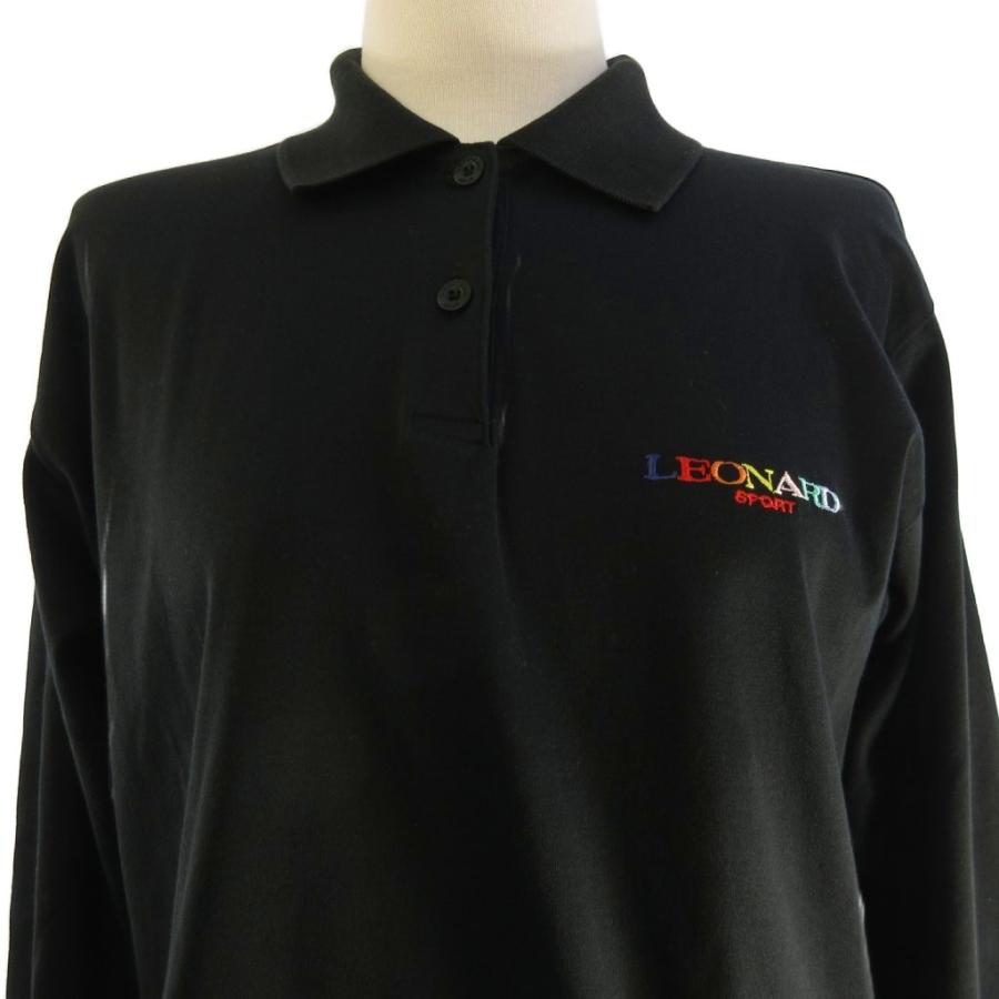 レオナールスポーツ LEONARD SPORT ポロシャツ 長袖 ロゴ刺繍 コットン