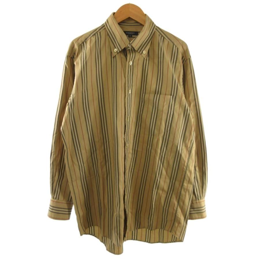 【中古】バーバリー ロンドン BURBERRY LONDON ボタンダウンシャツ ノバチェク 長袖 ベージュ M バーバリー ロンドン BURBERRY LONDON シャツ ボタンダウン 長袖