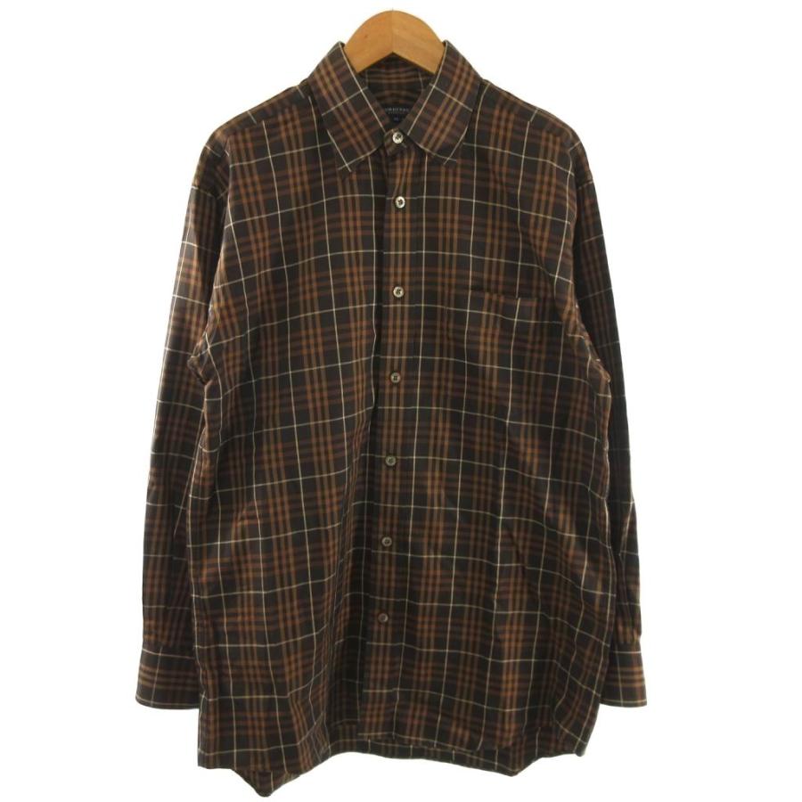 バーバリー ロンドン BURBERRY LONDON シャツ 長袖 チェック ブラウン 