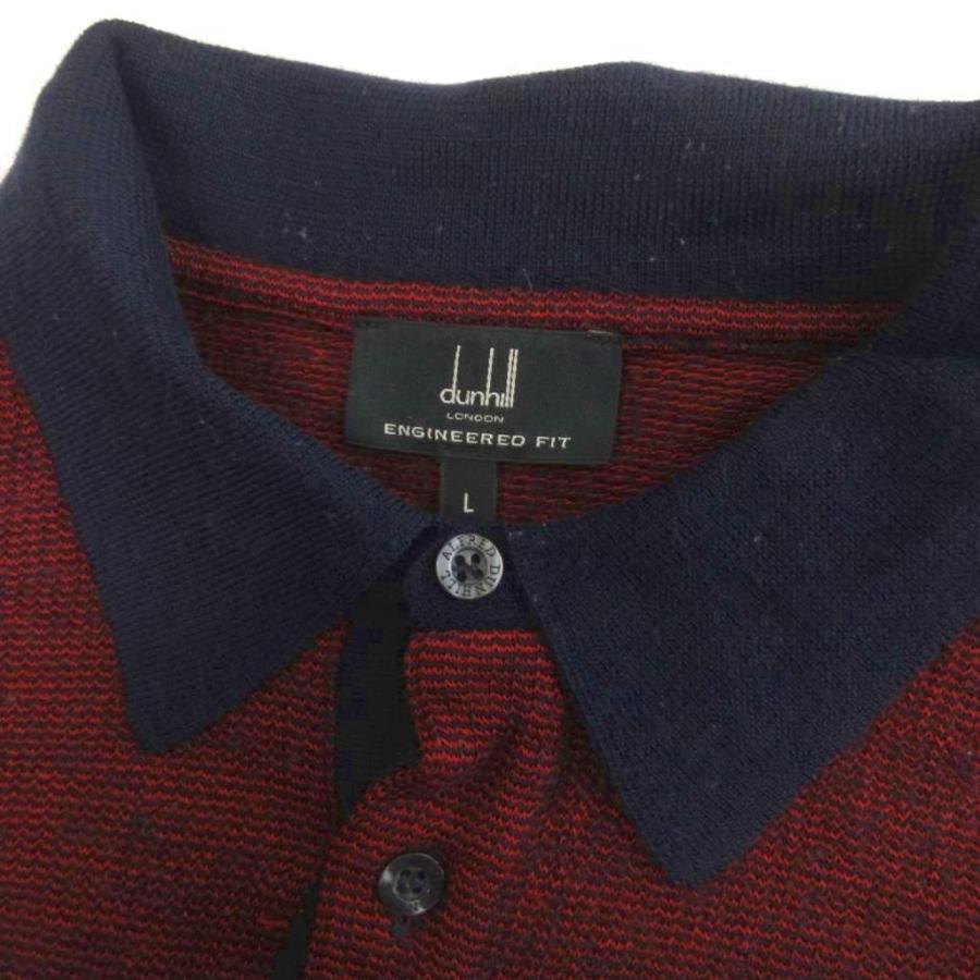 dunhill（ダンヒル） ニット ポロシャツ ウール 長袖 レッド系 L □ECT 