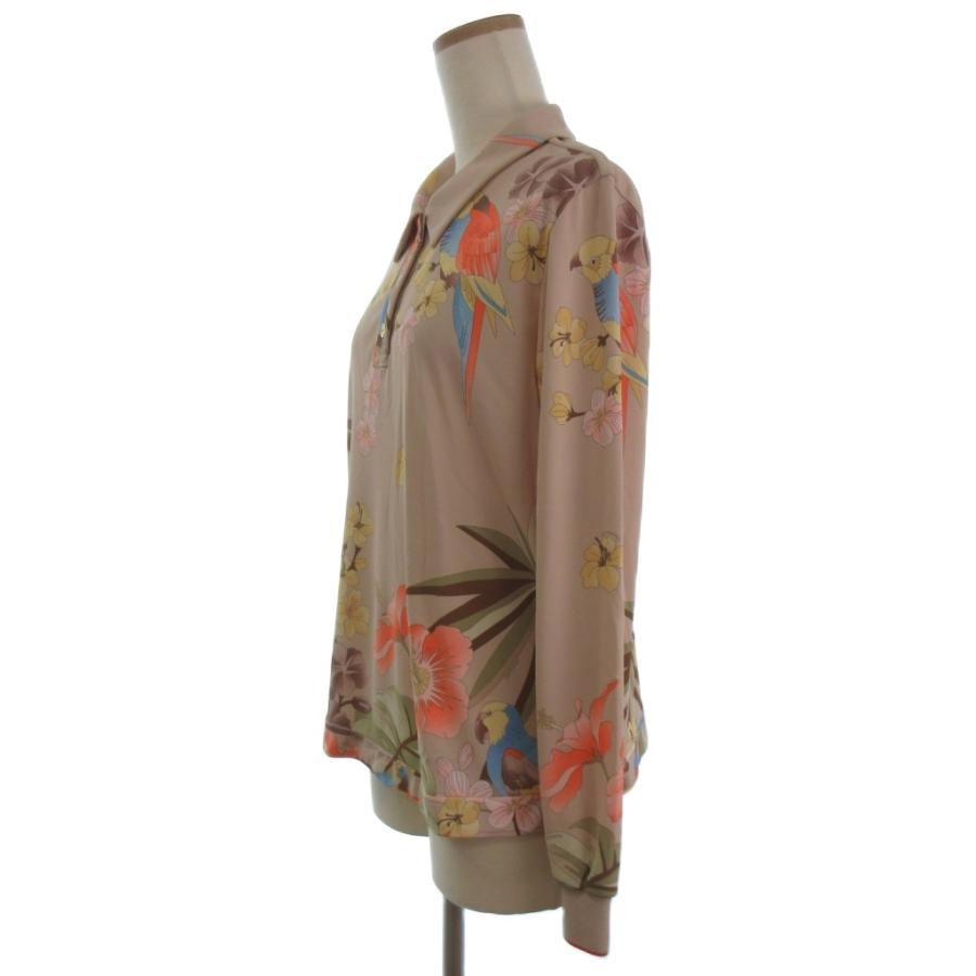 レオナールスポーツ LEONARD SPORT 美品 ポロシャツ 金ボタン 花柄