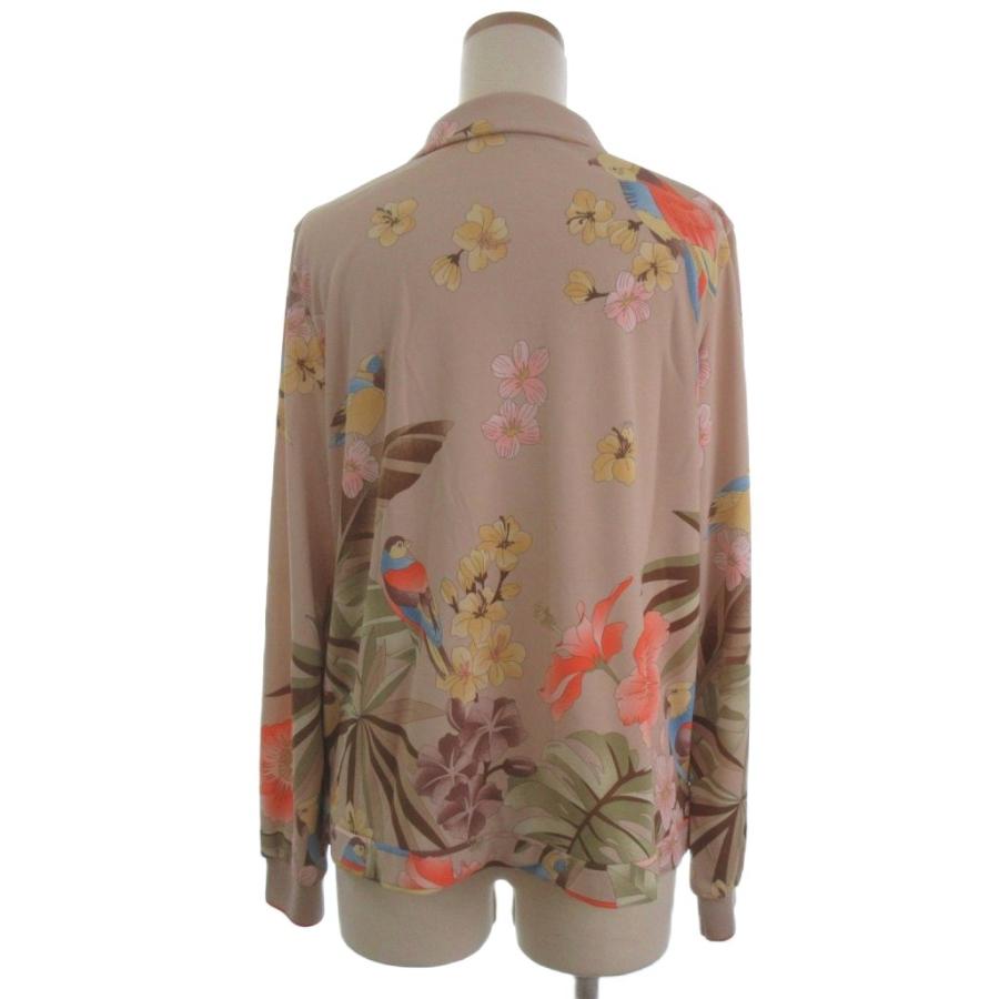 レオナール　スポーツ　長袖ポロシャツ　花柄　大きいサイズ　サイズ44 レオナールスポーツ LEONARD SPORT 美品 ポロシャツ 金ボタン 花柄