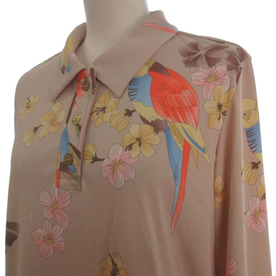 ★ 大きいサイズ ★ LEONARD SPORT レオナール　ポロシャツ　花柄 レオナールスポーツ LEONARD SPORT 美品 ポロシャツ 金ボタン 花柄