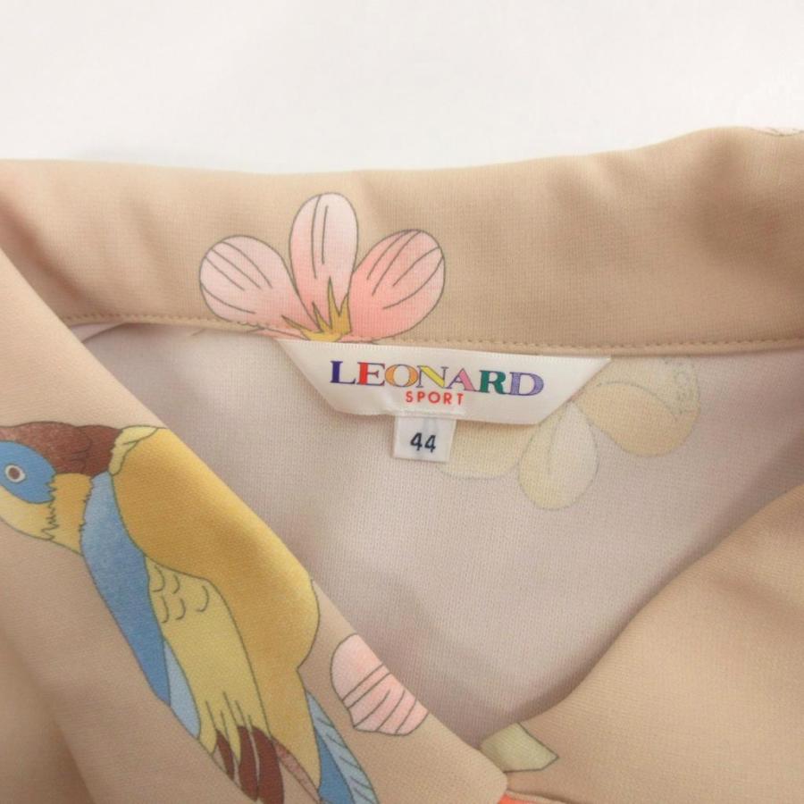 レオナールスポーツ LEONARD SPORT 美品 ポロシャツ 金ボタン 花柄