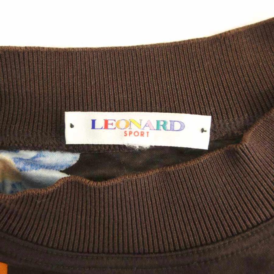 レオナールスポーツ LEONARD SPORT カットソー 長袖 モックネック 花柄