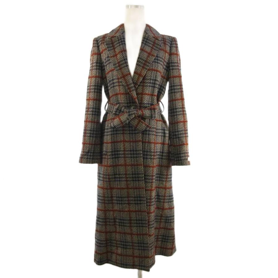 テッドベーカー TED BAKER チェスターコート ベルト 千鳥格子柄 グレー 
