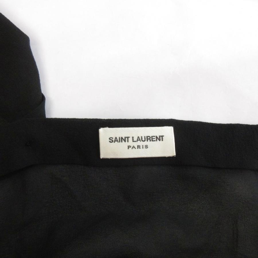 サンローラン パリ SAINT LAURENT PARIS シアー ボウタイ ブラウス