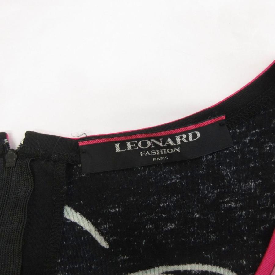 レオナール LEONARD FASHION 花柄 ノースリーブ ワンピース ブラック系 L ■ECT レディース_3