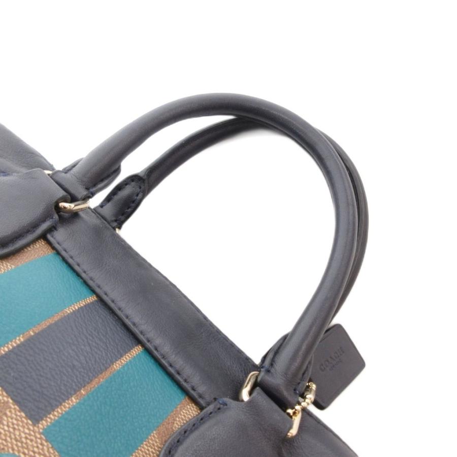 COACH（コーチ） シグネチャー ミニボストン ハンドバッグ ロゴ PVC 