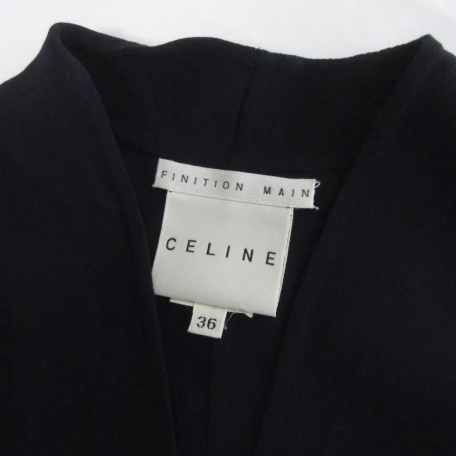 CELINE（セリーヌ） テーラードジャケット ノーカラージャケット 1B 紺 
