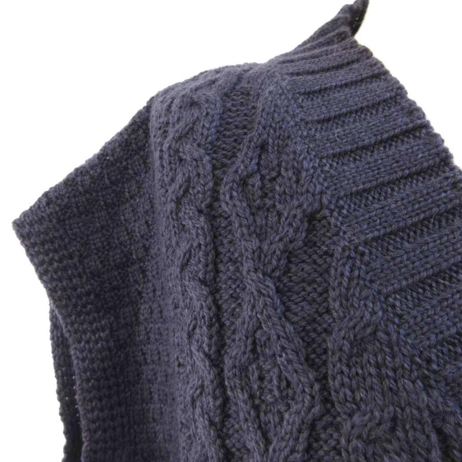 oldderby knitwear ウール ベスト ニット ネイビー XL Oldderby
