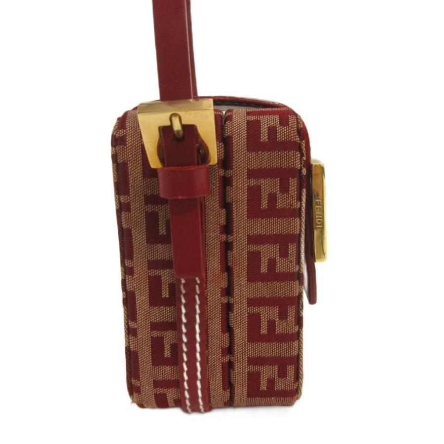美品✨フェンディ アクセサリーポーチ ズッキーノ ミニバッグ レッド FENDI（フェンディ） ズッキーノ ミニ バニティポーチ ハンドバッグ