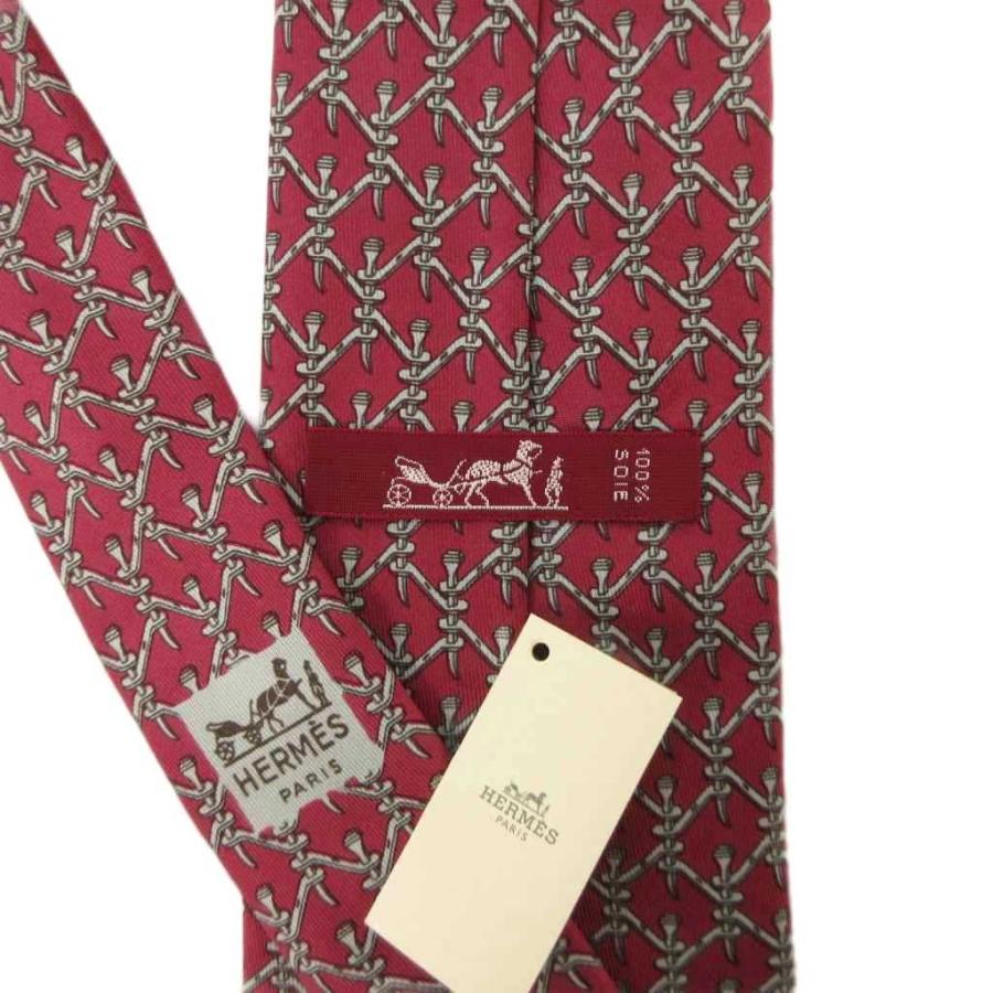 HERMES（エルメス） タグ付き ネクタイ レギュラータイ シルク 赤