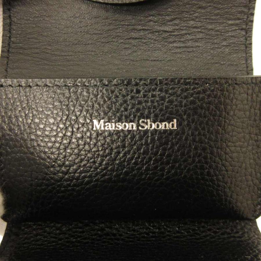 メゾンエスボンド Maison Sbond レザーウォレット 三つ折り財布 黒