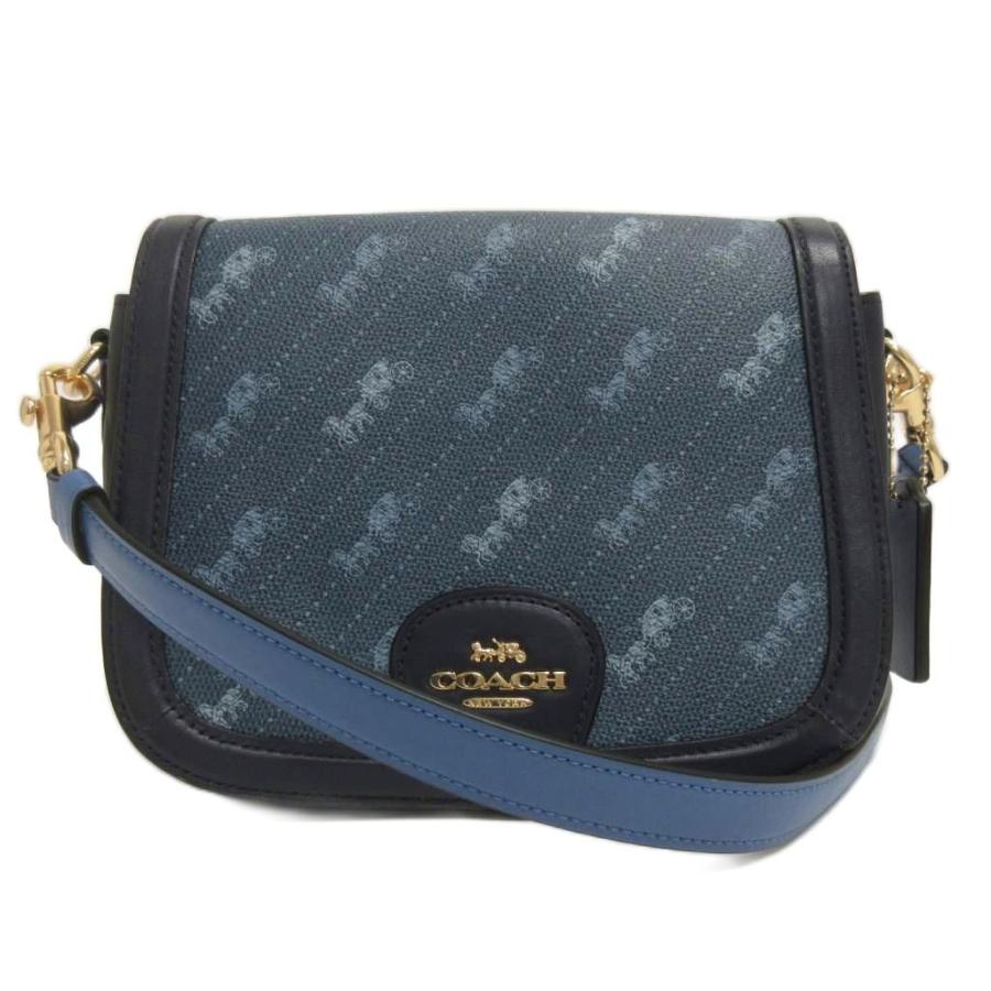 コーチ サドルバッグ ウィズ ホースアンドキャリッジドットプリント ブルー系 COACH（コーチ） サドル バッグ ウィズ ホース アンド キャリッジ