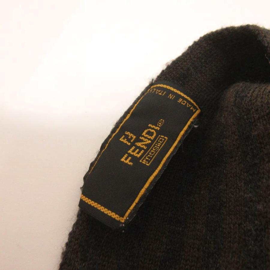 FENDI（フェンディ） ニット マフラー ストール ズッカ柄 グレー系