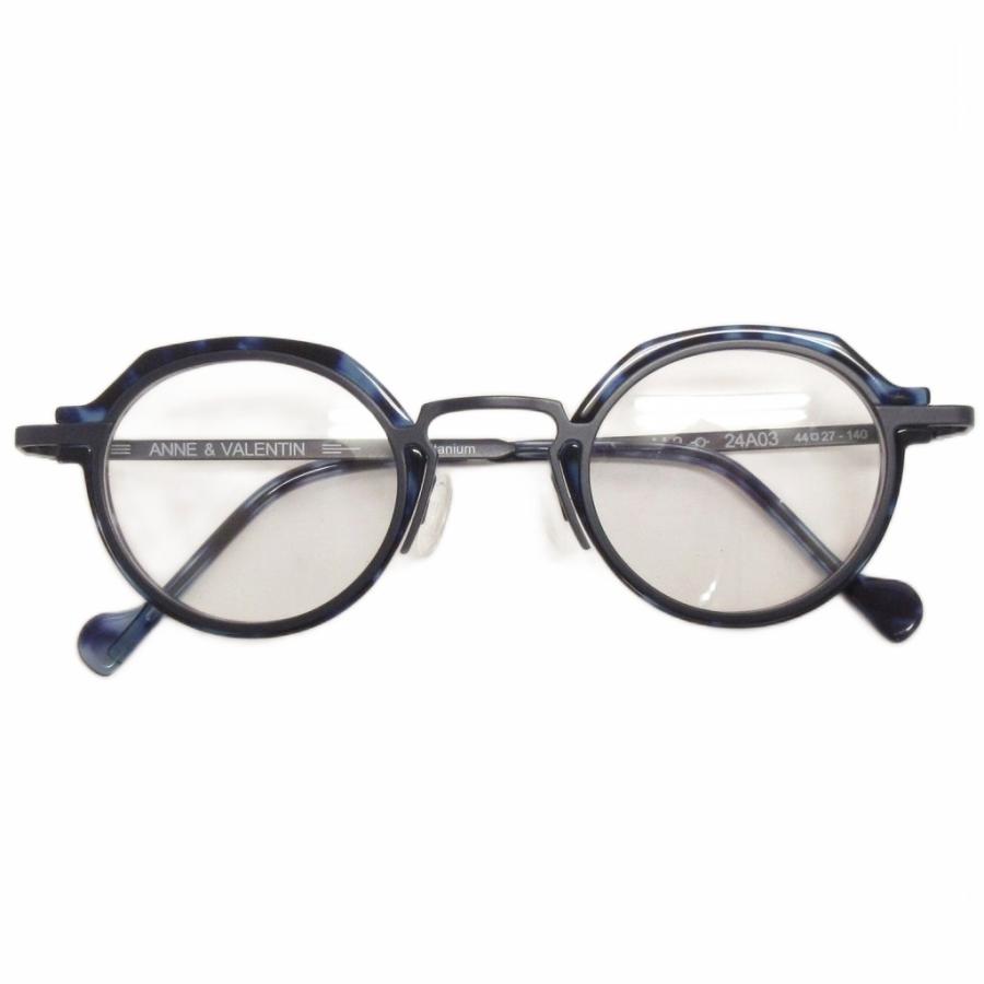 アンバレンタイン ANNE ET VALENTIN ミニマリスト M.2 眼鏡 メガネフレーム 23A03 ブルー系 44□27-140 メンズ レディースの画像