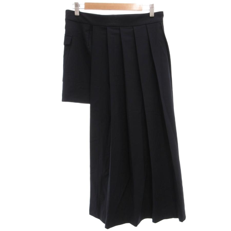 ZARA（ザラ） スカート 黒 ブラック ロング丈 アシンメトリー プリーツ