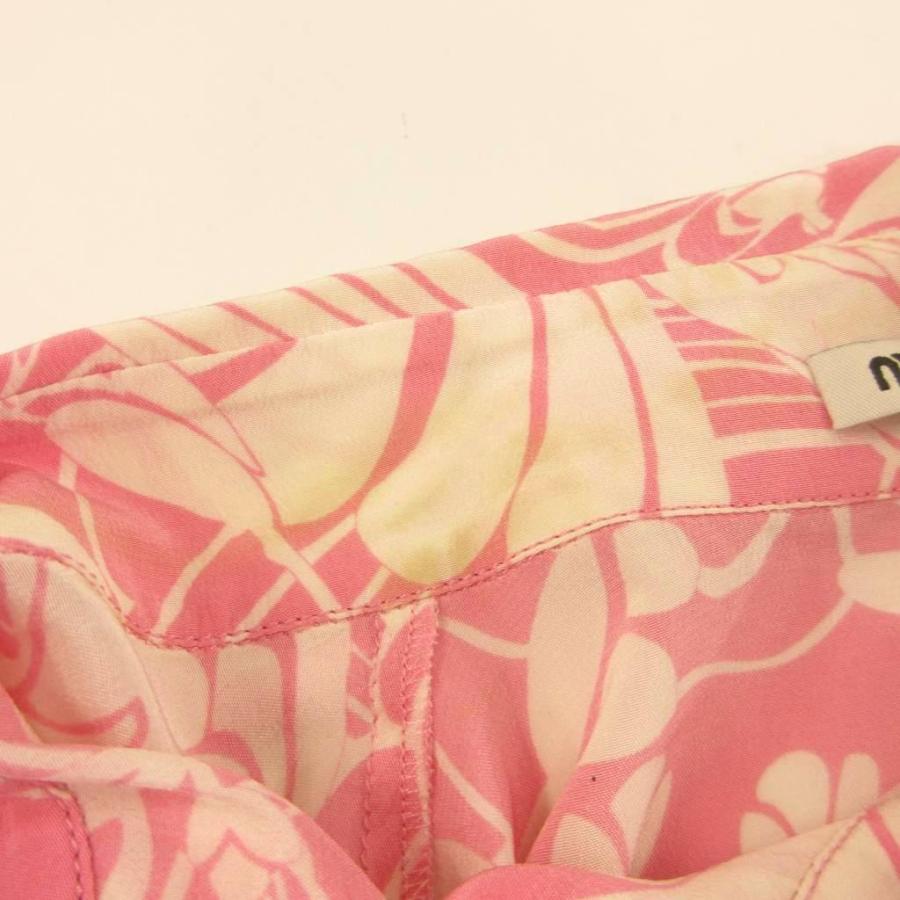 miu miu（ミュウミュウ） ノースリーブシャツ シルク 総柄 ボタニカル