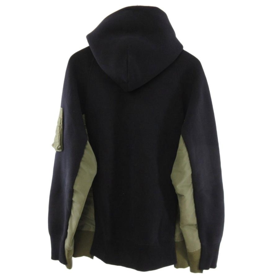 サカイ sacai 25SS ナイロン切替ドッキング フーデッド プルオーバー