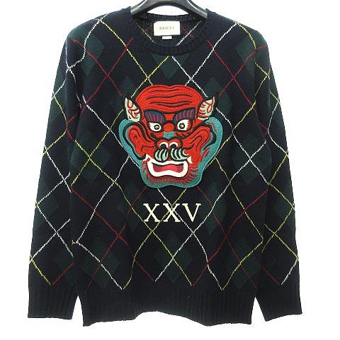 中古 未使用品 グッチ Gucci 国内正規品 19aw エンブロイダリー ウール ニット セーター アーガイル 紺 ネイビー S 0716 メンズ ベクトル 古着 023 ブランド古着販売のベクトル 通販 Yahoo ショッピング