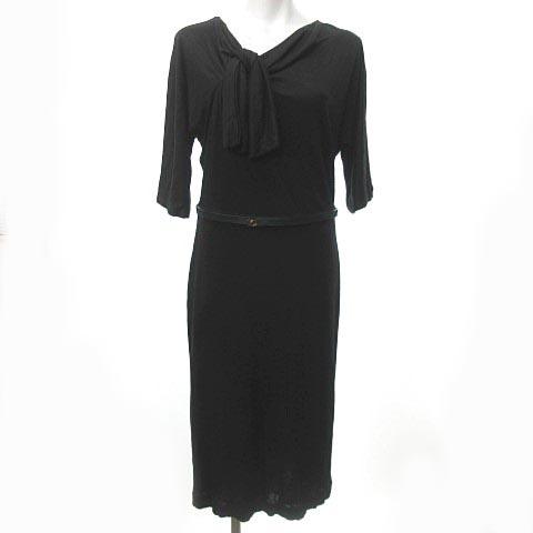 激安純正品 グッチ Gucci ワンピース 五分袖 ロング リボン ベルト Ggモチーフ 黒 L 国内正規品 0513 Ecr4 レディース ベクトル 古着 日本最安値 Htvnepal Com