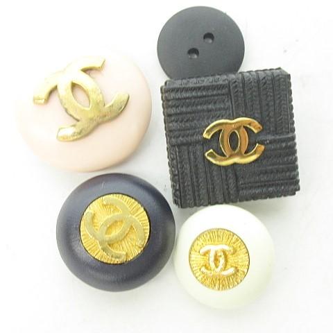 シャネル CHANEL ココマーク 金ボタン × ツイードはぎれ 20個セット