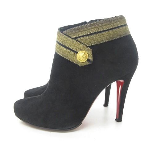 クリスチャンルブタン Christian louboutin 金釦 スエード ショート 