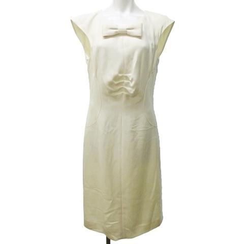 シャネル CHANEL 08P ワンピース シルク リボン モチーフ ノースリーブ  