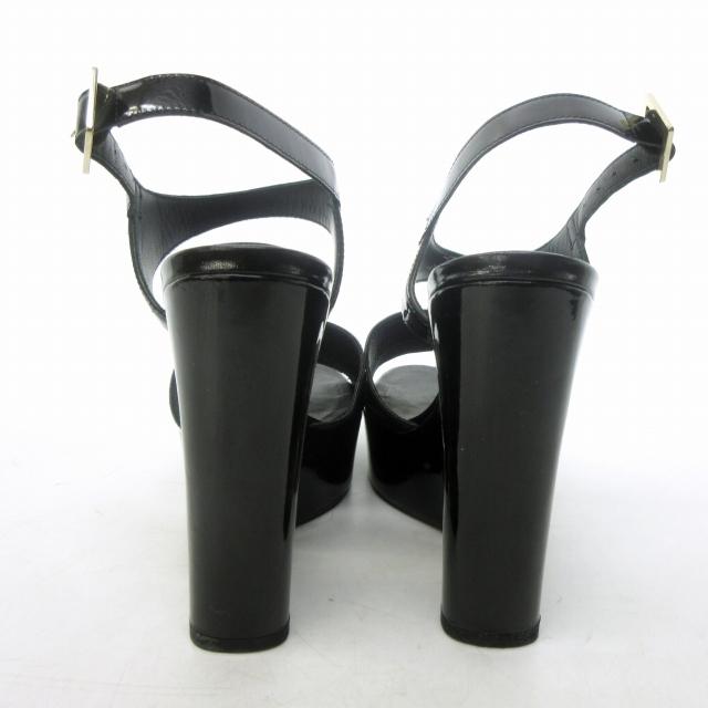 CHANEL シャネル 黒エナメルサンダル 23.5cm（36 1/2）